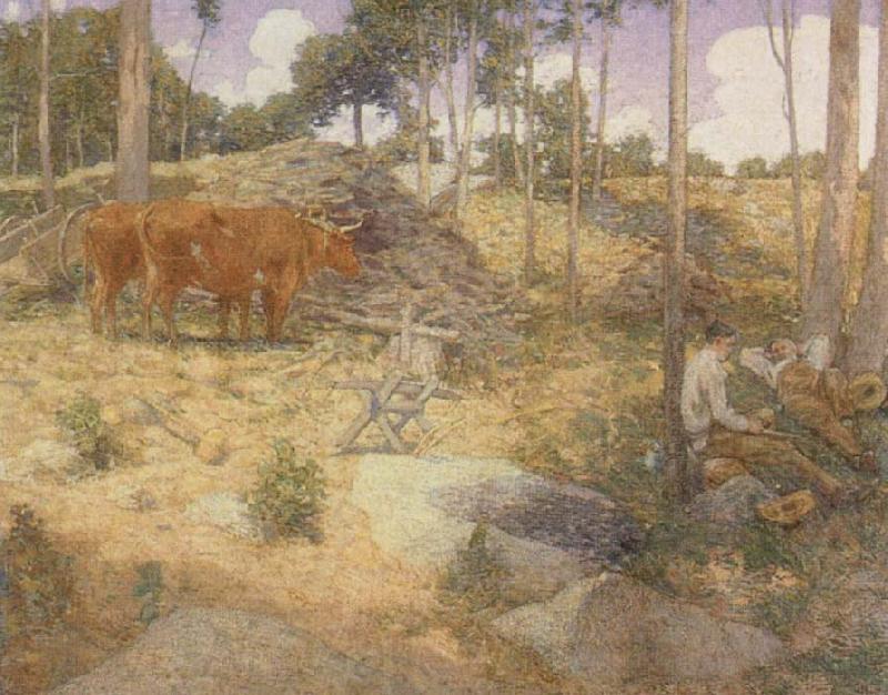 julian alden weir Midday Rest in New England Norge oil painting art